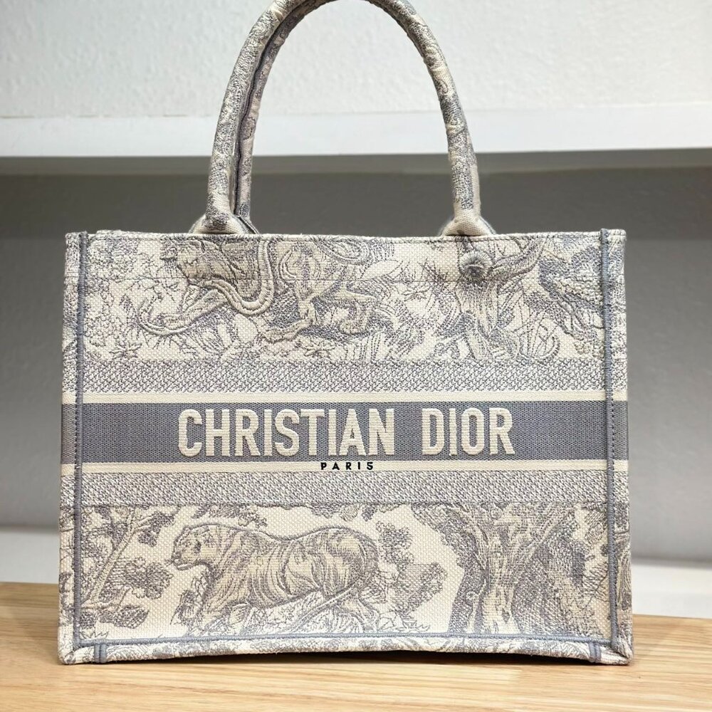 Dior Oblique Medium Book Tote Top Handle Bag